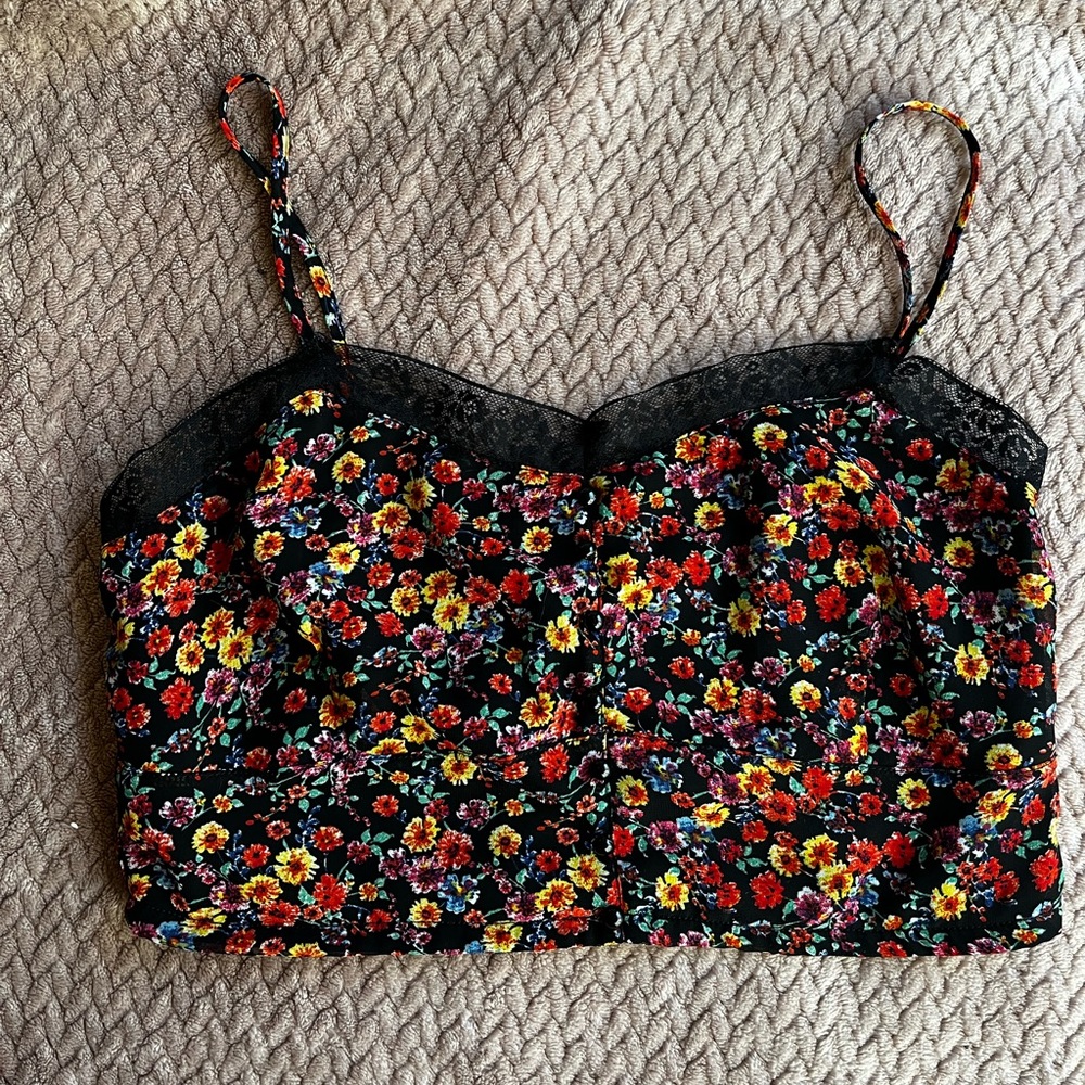 Ambiance Apparel Floral Crop Top